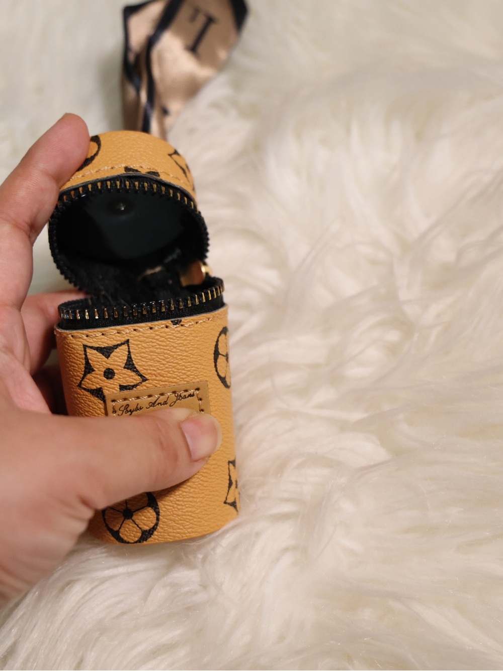 Yellow Monogram Mini Zip Case